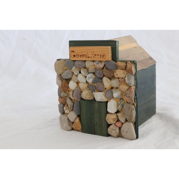 Vtg "General Store" Stone Folk Art Work T. Johnston Tree Hugger JVC 11/1,00 1994 - Picture 5 of 6